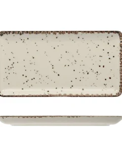 27x14 cm - Cromya Cream Piatto Vassoio Rettangolare In Porcellana