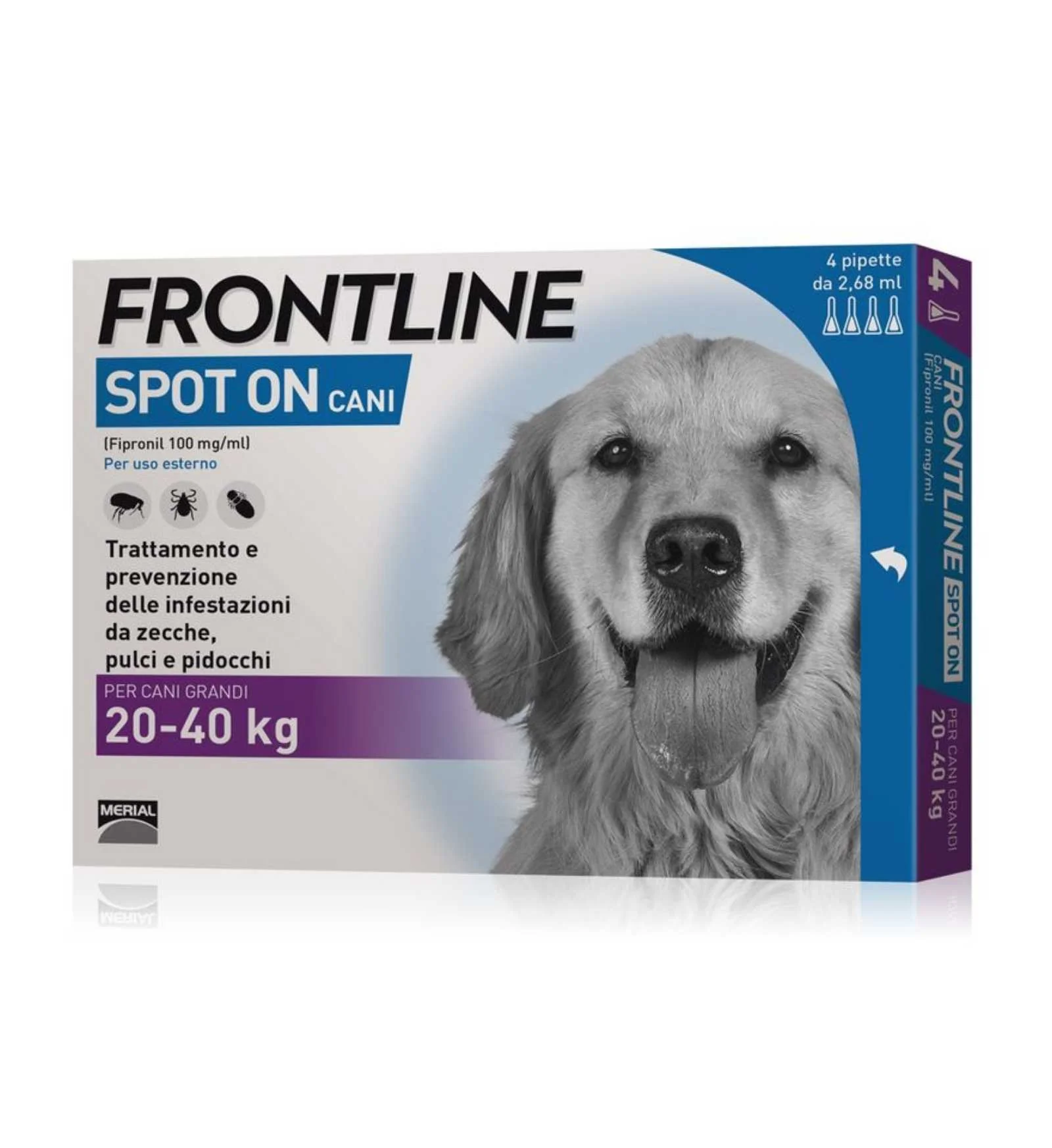 FRONTLINE SPOT ON CANE ANTIPARASSITARIO 20 - 40 KG 4 PIPETTE