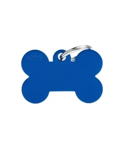 MEDAGLIETTA OSSO GRANDE BLU ALLUMINIO